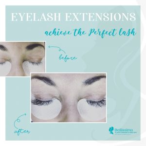 Before/After of eyelash extensions